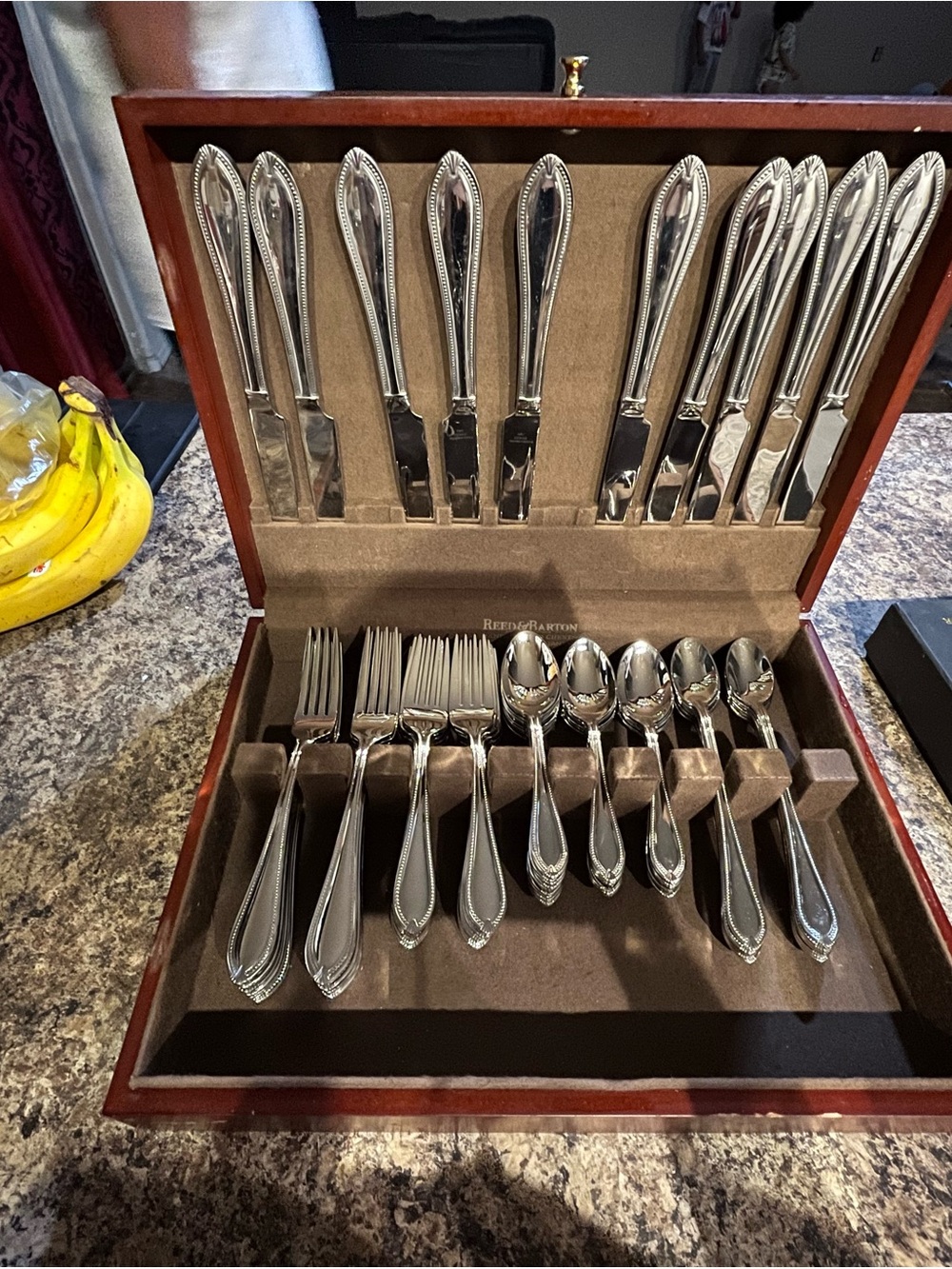 Reed & Barton Silver Flatware Set in Silver Tone